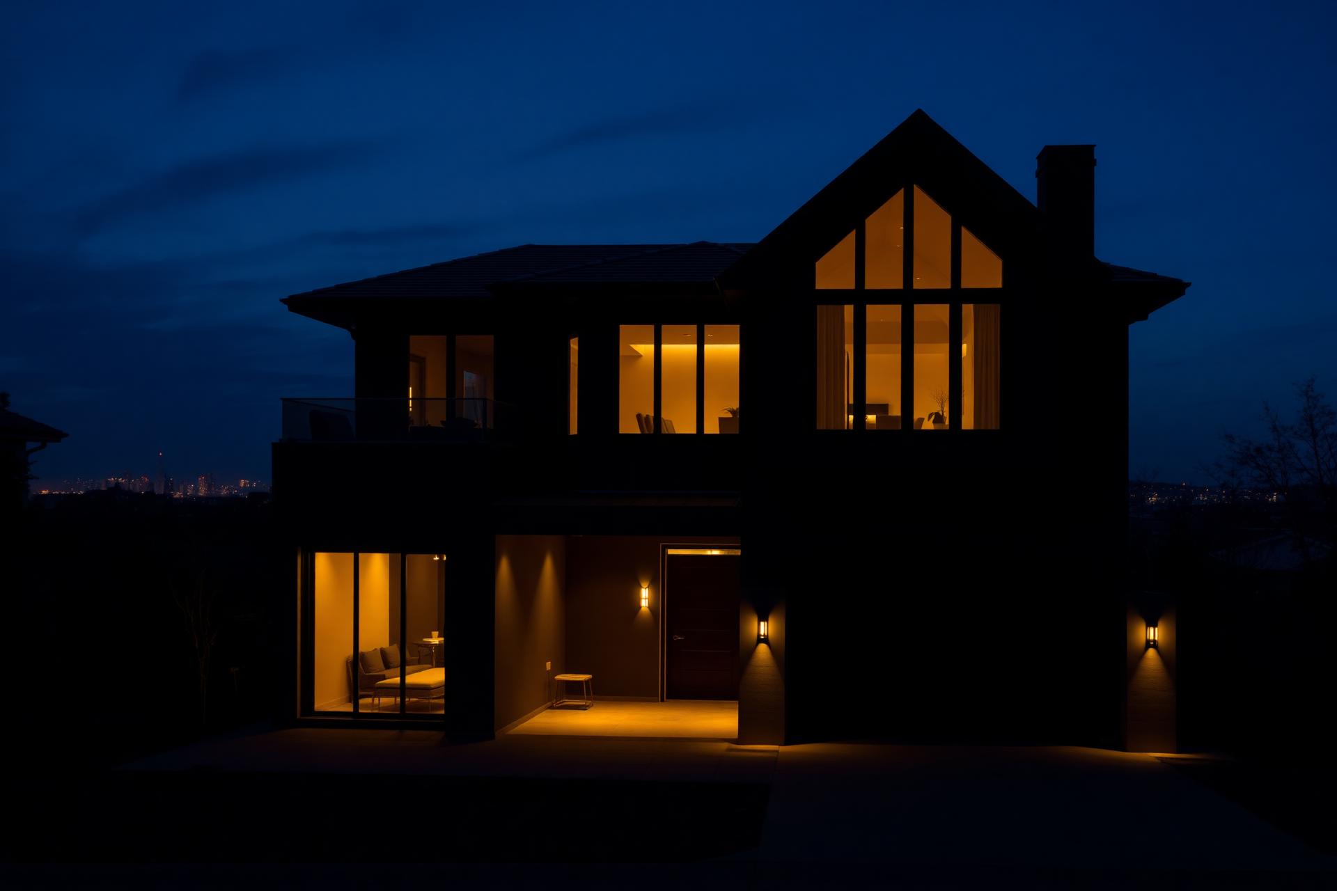 Luxury real estate at twilight